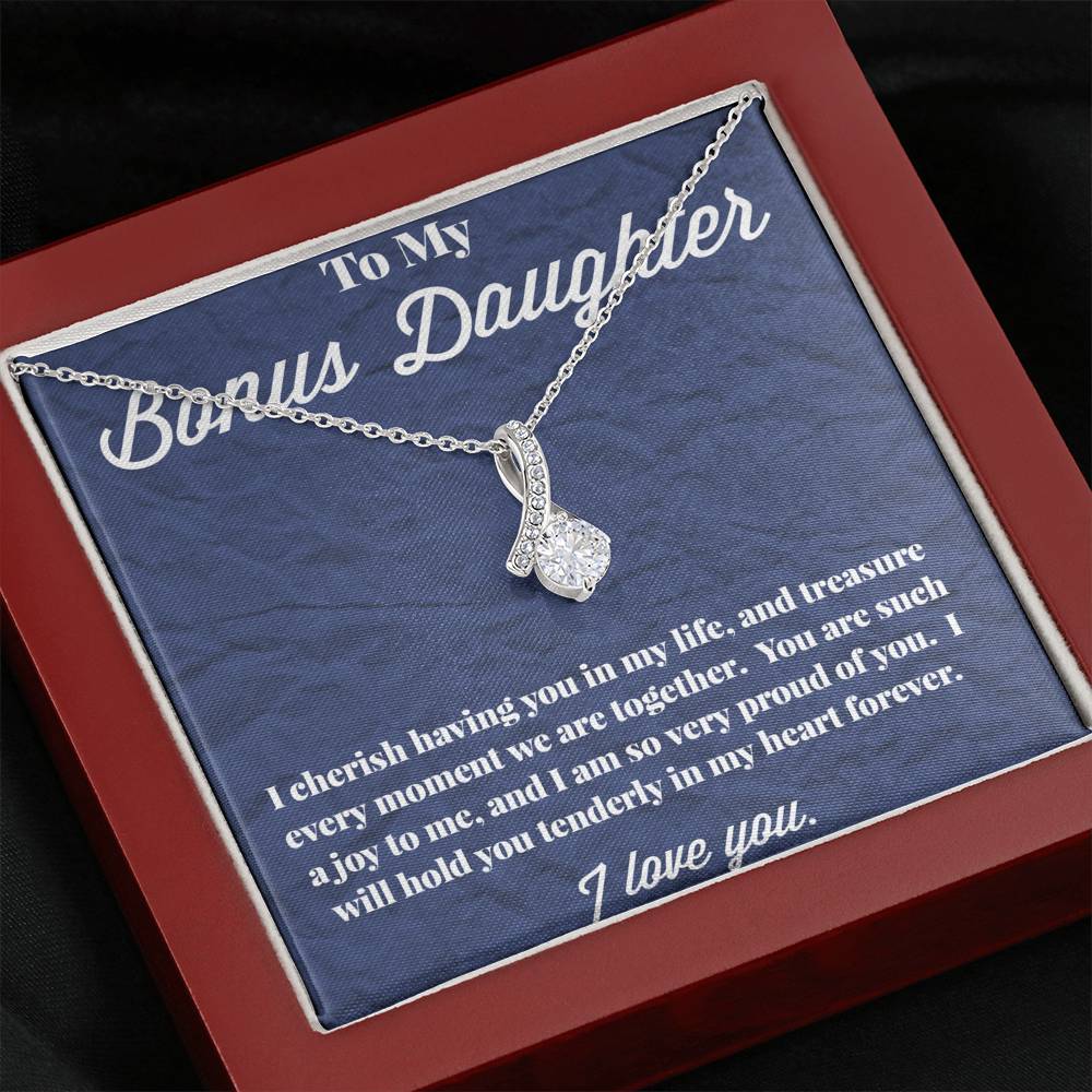 To My Bonus Daughter Alluring Beauty Necklace, Stepdaughter Necklace, Bonus Daughter Jewelry, Nonbiological Daughter Necklace