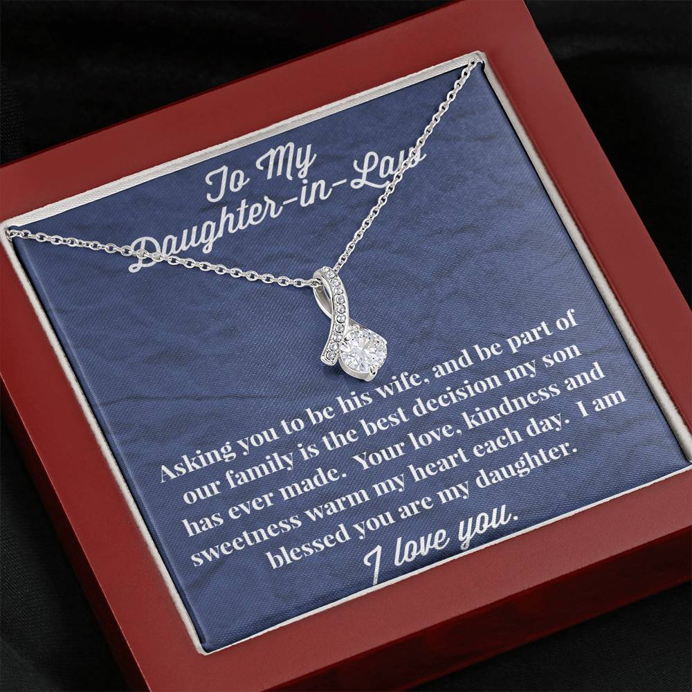 To My Daughter-in-Law Alluring Beauty Necklace - Gift for Daughter- Necklace for Daughter-in-Law