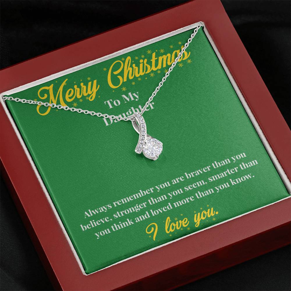 Merry Christmas to My Daughter - Alluring Beauty Necklace - Christmas Gift for Daughter - Necklace for Daughter
