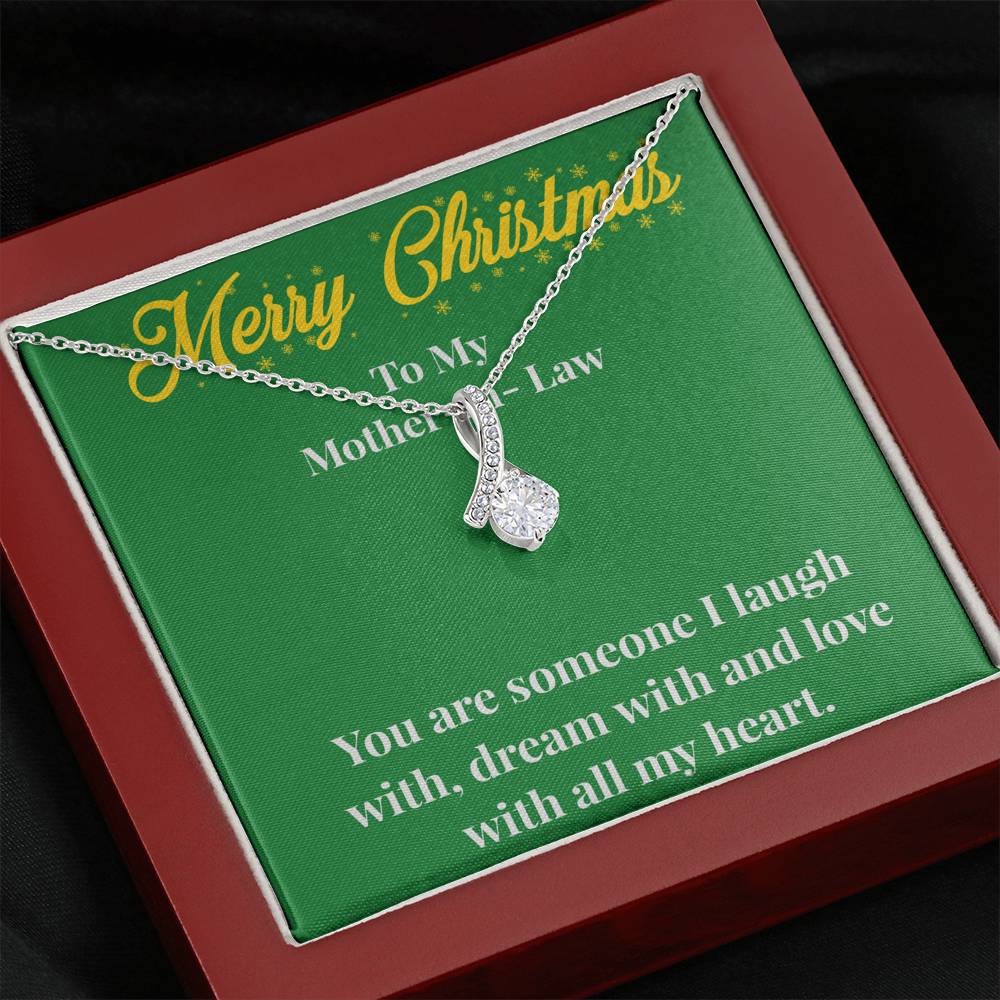 Merry Christmas To My Mother-In-Law Alluring Beauty Necklace - Gift for Mother - Necklace for Mother-In-Law