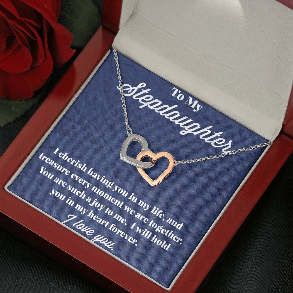 To My Stepdaughter Interlocking Hearts Necklace