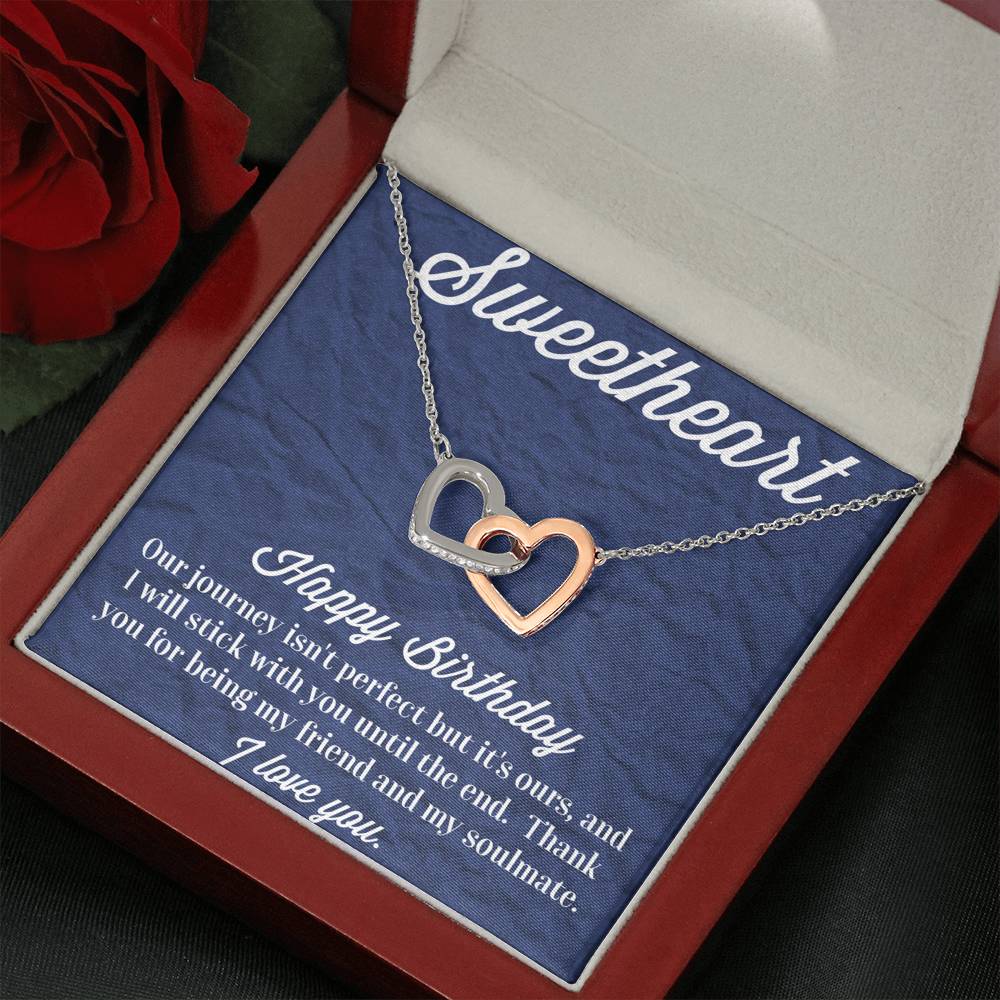 Happy Birthday Interlocking Hearts Necklace