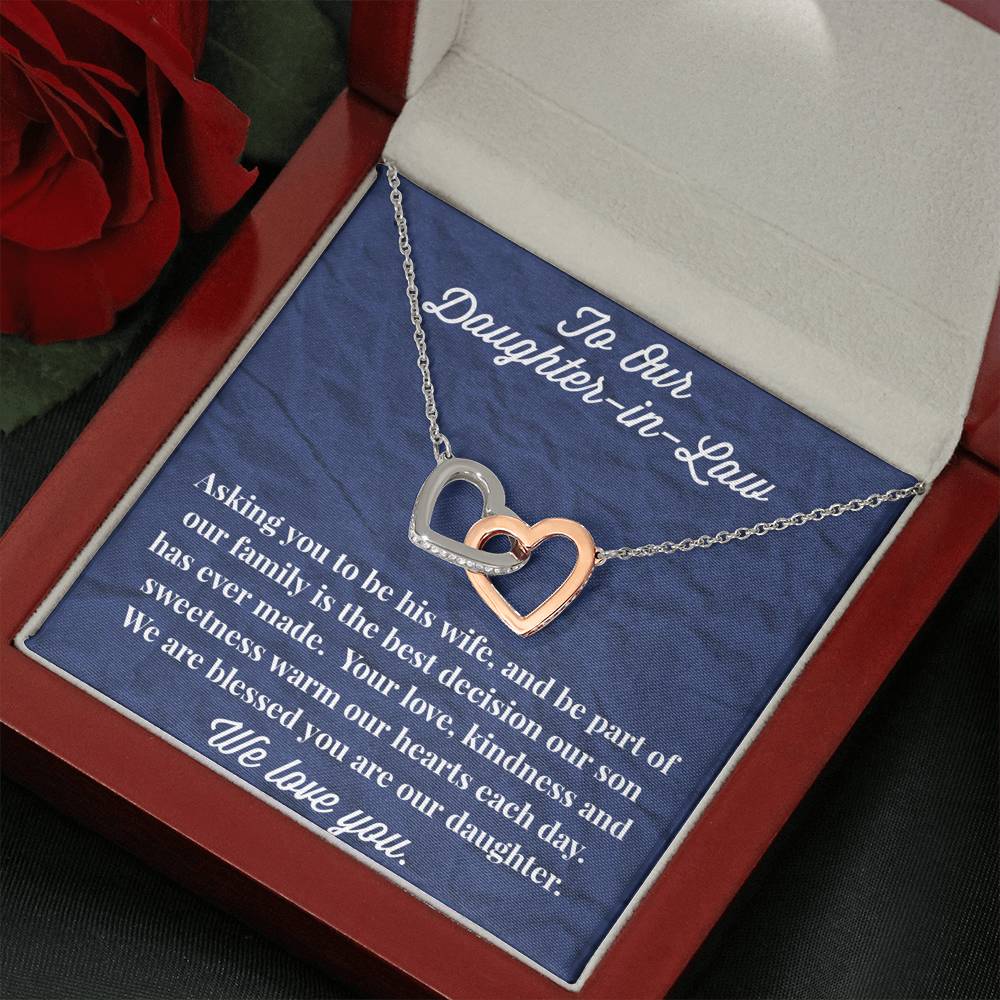 To Our Daughter-in-Law Interlocking Hearts Necklace - Gift for Daughter - Necklace for Daughter-in-Law