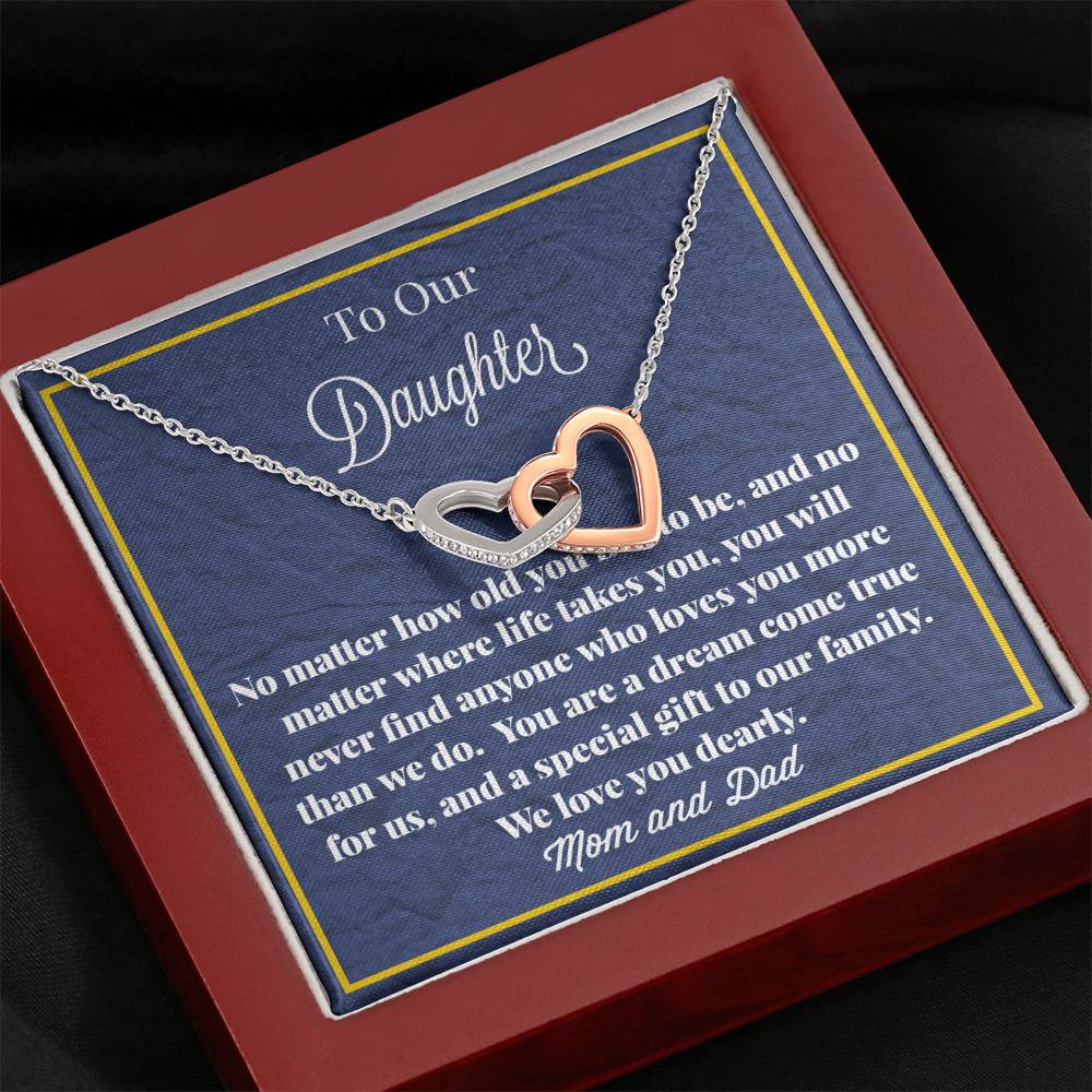 To Our Daughter Interlocking Hearts Necklace