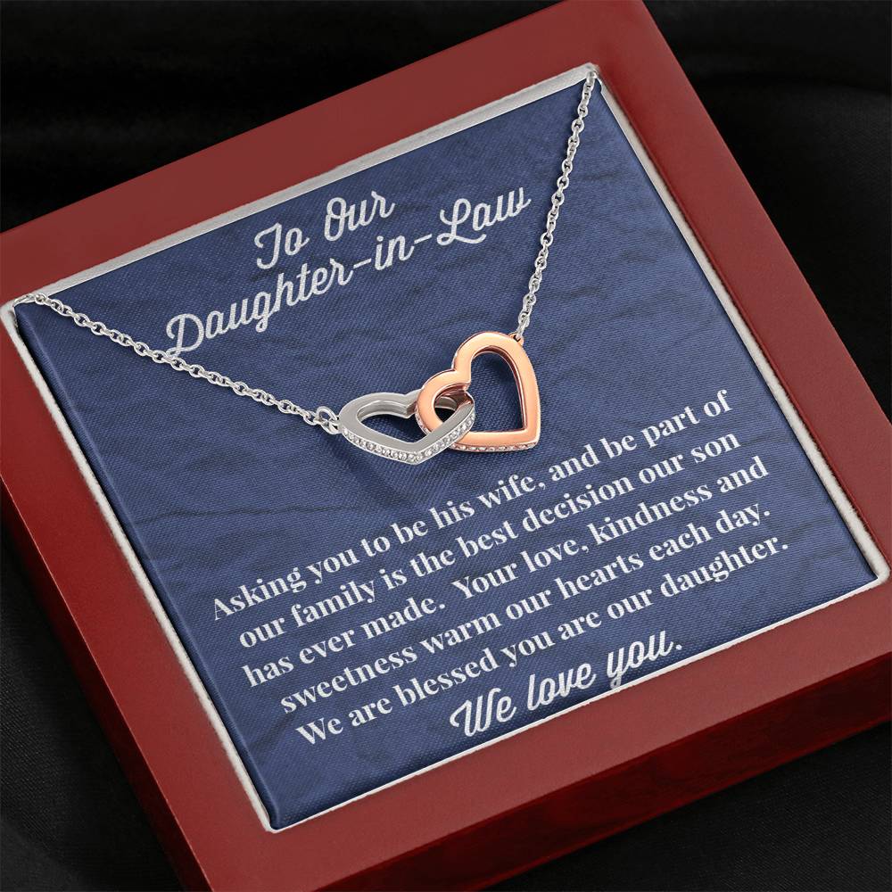 To Our Daughter-in-Law Interlocking Hearts Necklace - Gift for Daughter - Necklace for Daughter-in-Law