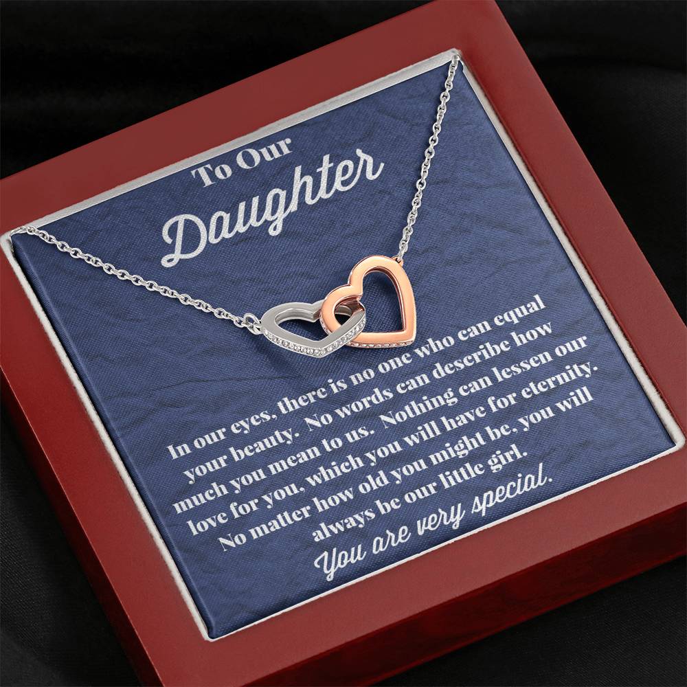 To Our Daughter Interlocking Hearts Necklace