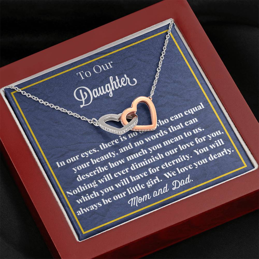 To My Daughter Interlocking Hearts Necklace