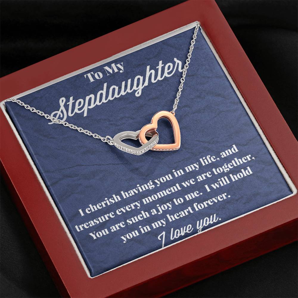 To My Stepdaughter Interlocking Hearts Necklace