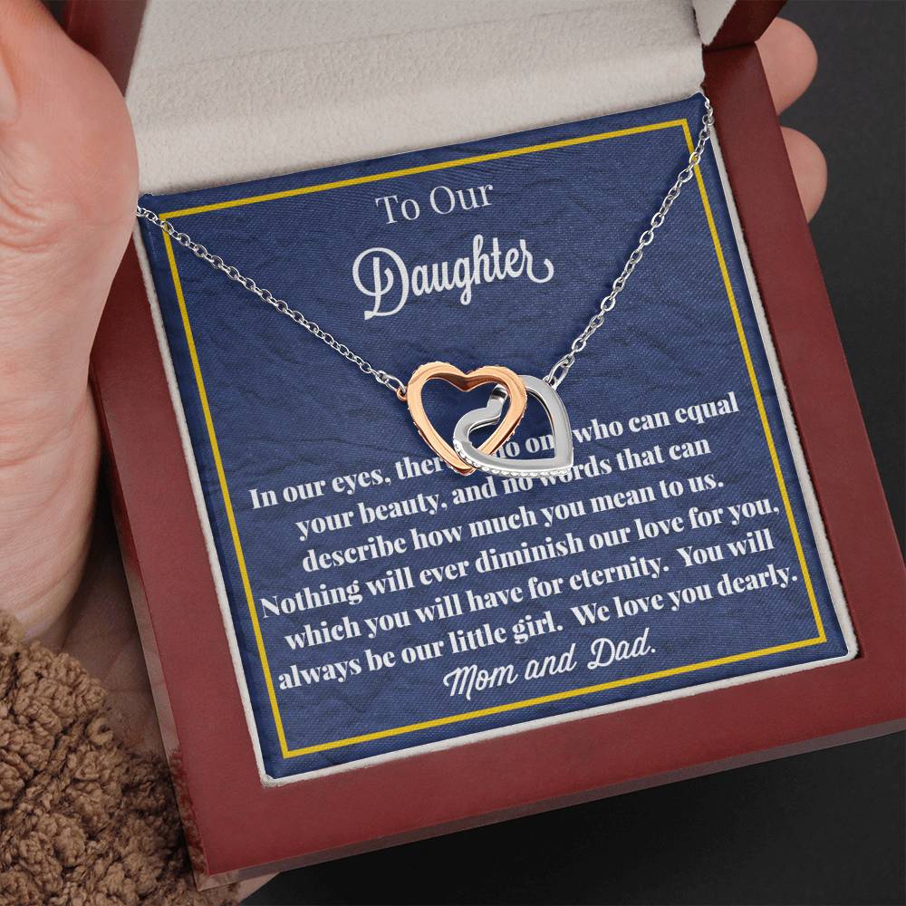 To My Daughter Interlocking Hearts Necklace