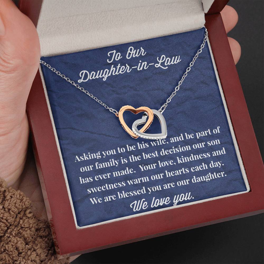 To Our Daughter-in-Law Interlocking Hearts Necklace - Gift for Daughter - Necklace for Daughter-in-Law