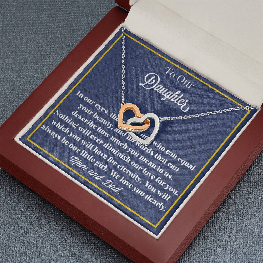 To My Daughter Interlocking Hearts Necklace