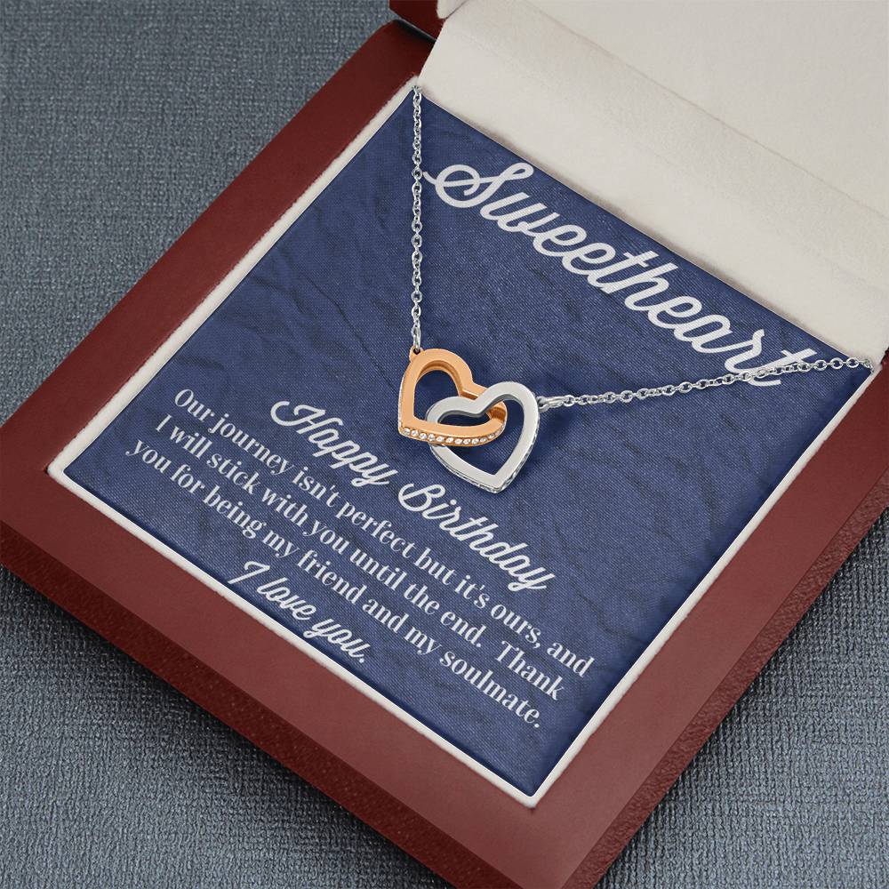 Happy Birthday Interlocking Hearts Necklace