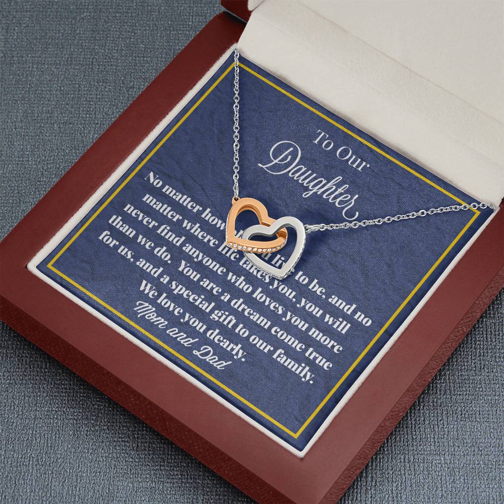 To Our Daughter Interlocking Hearts Necklace