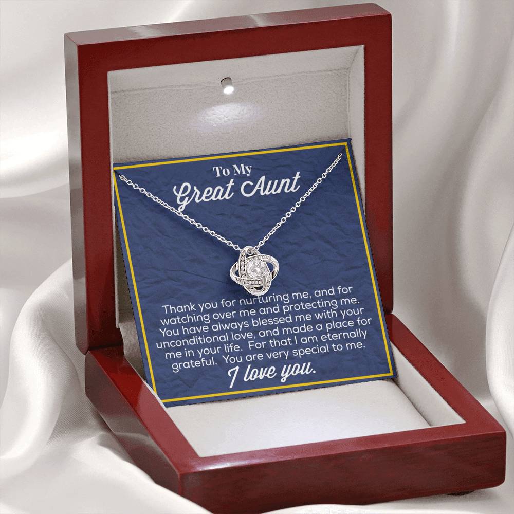 To My Great Aunt Love Knot Necklace