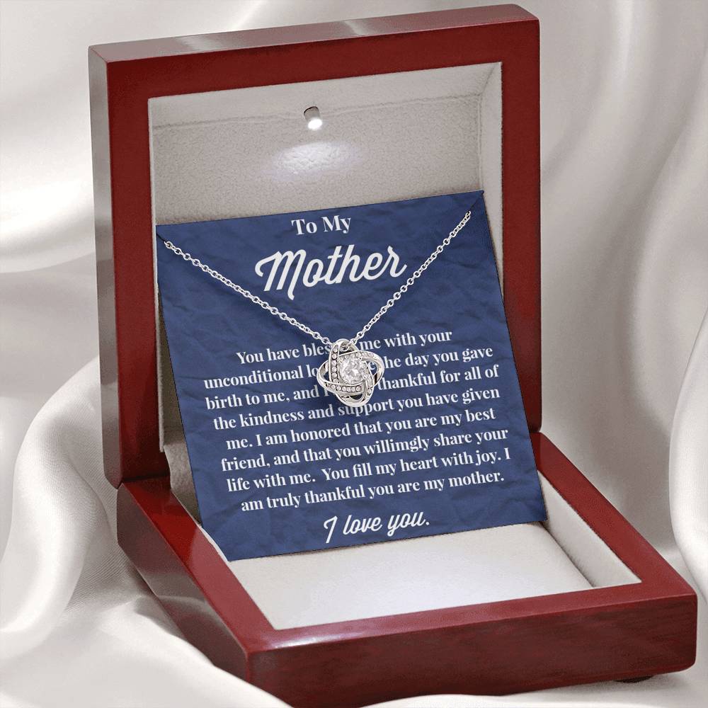 To My Mother Love Knot Necklace - Jewelry for Mom - Gift for Mom