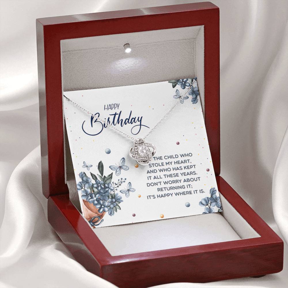 Birthday Necklace for Daughter - Love Knot Necklace