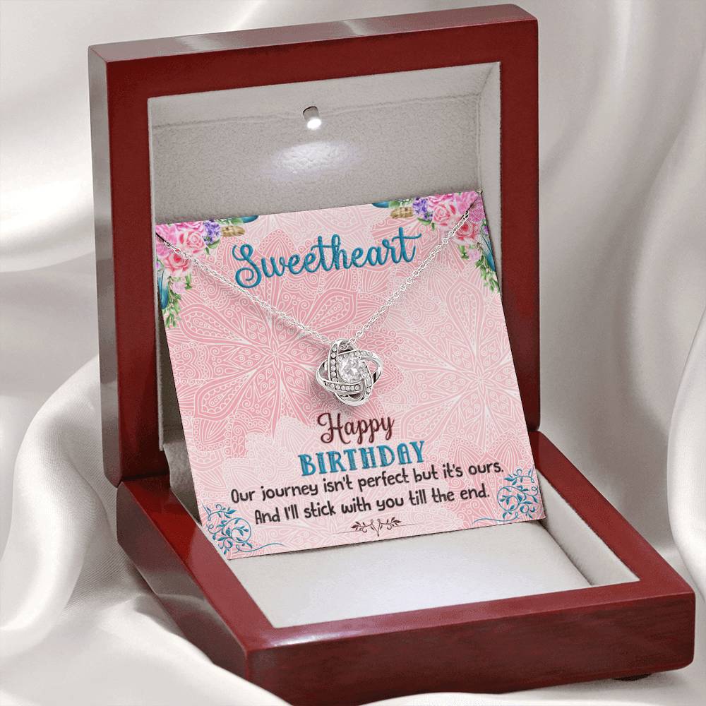 Happy Birthday Necklace - Love Knot Pendant