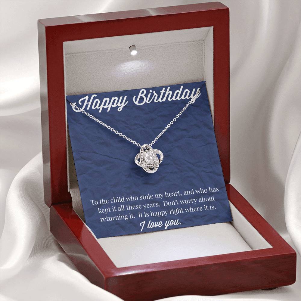 Happy Birthday Love Knot Necklace