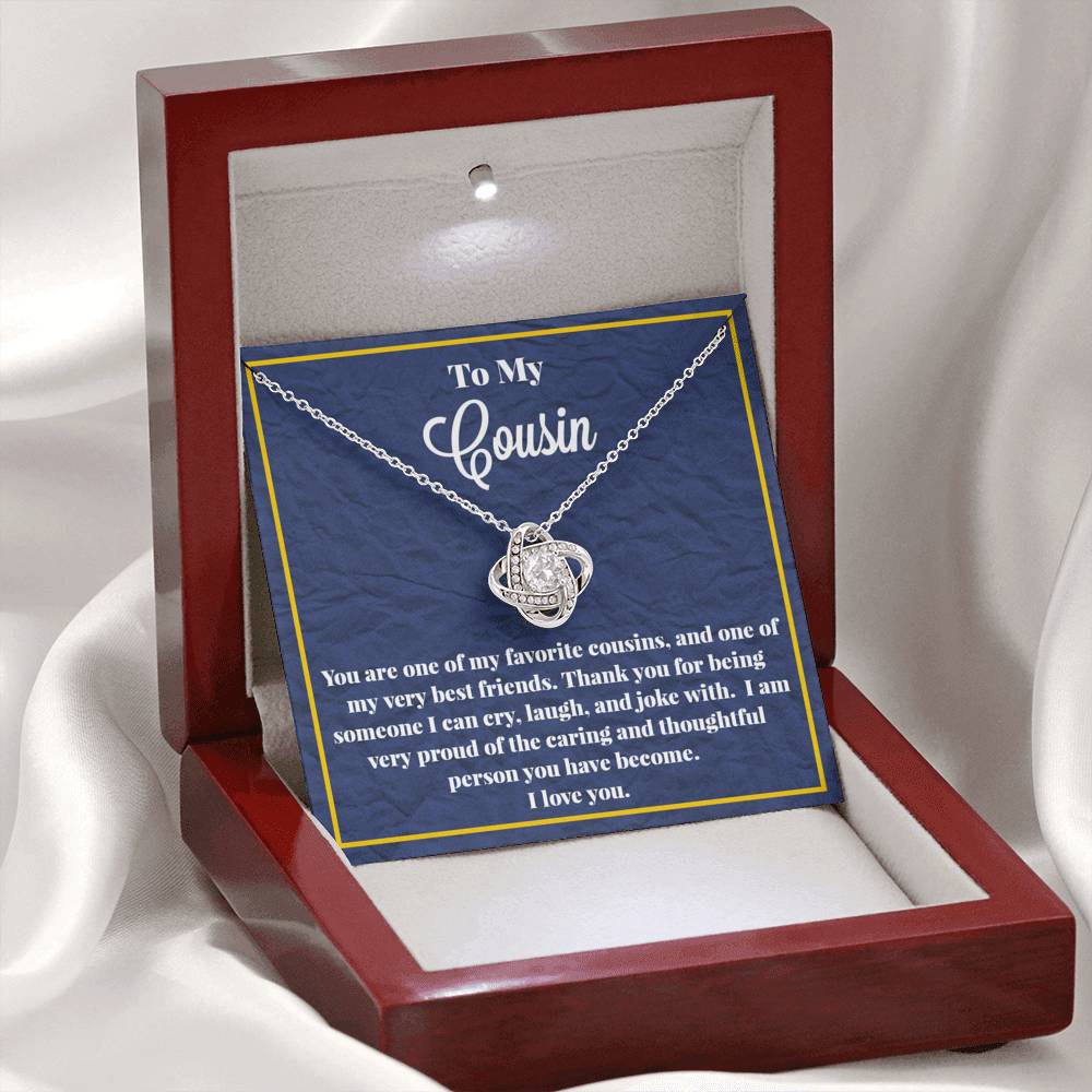To My Cousin Love Knot Necklace