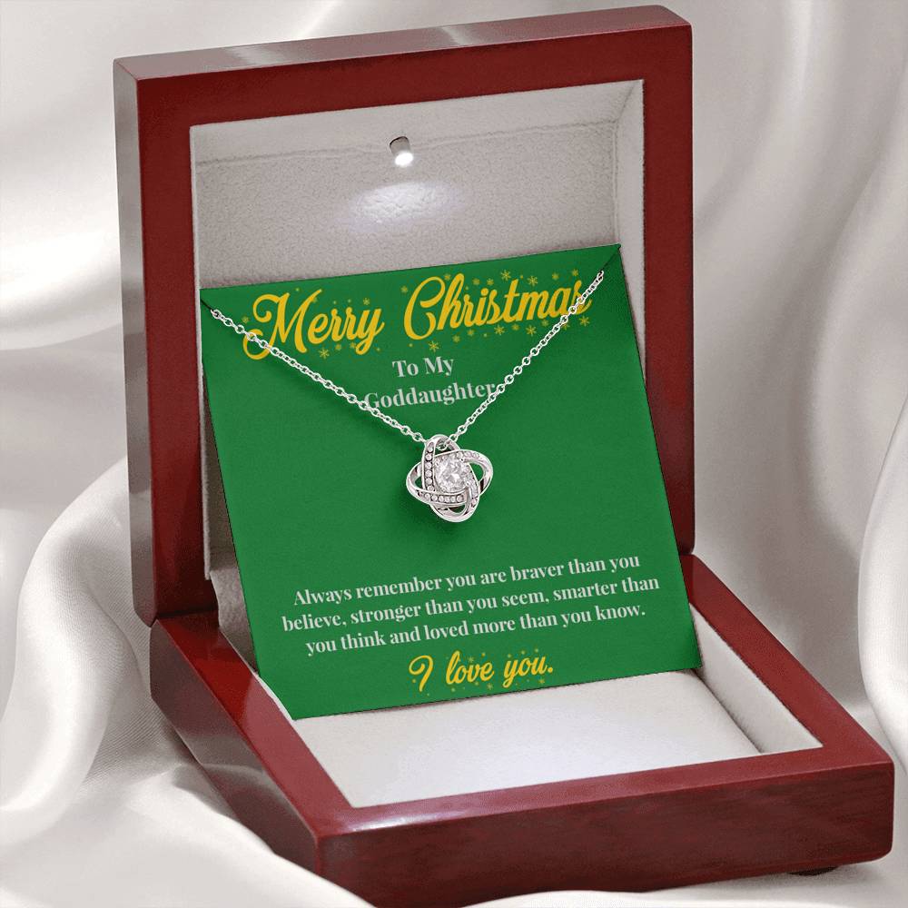 Merry Christmas To My Goddaughter - Love Knot Necklace - Christmas Gift for Goddaughter - Necklace for Goddaughter