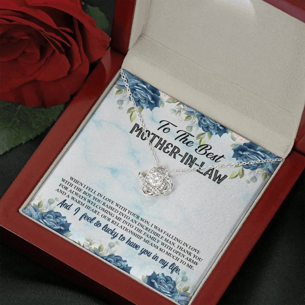 To The Best Mother-In-Law Love Knot Necklace