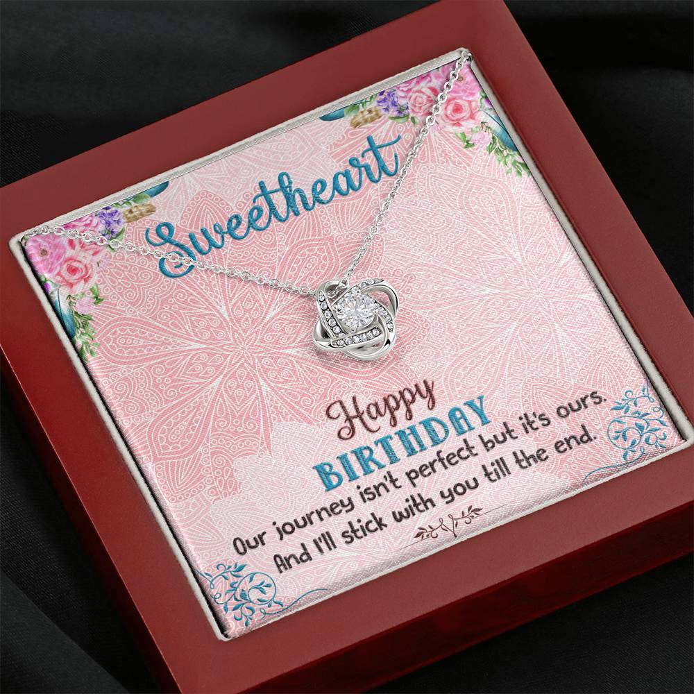 Happy Birthday Necklace - Love Knot Pendant