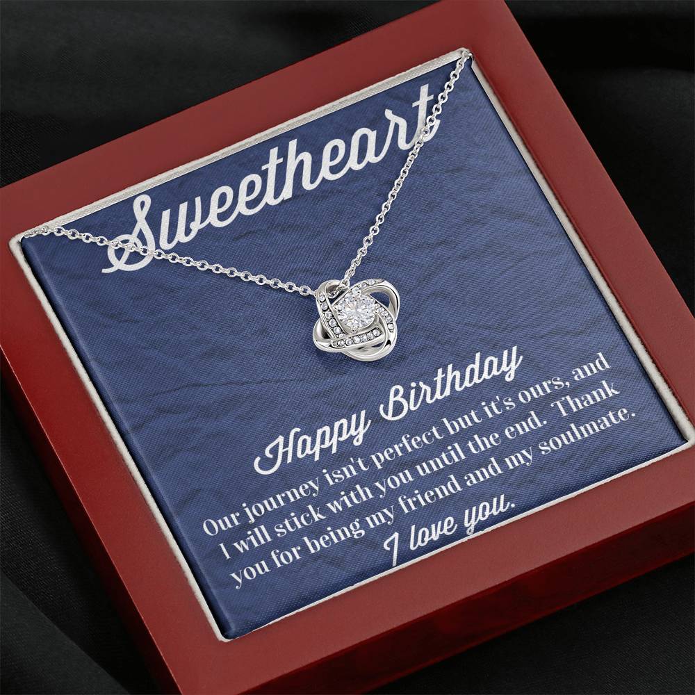 Happy Birthday Love Knot Necklace