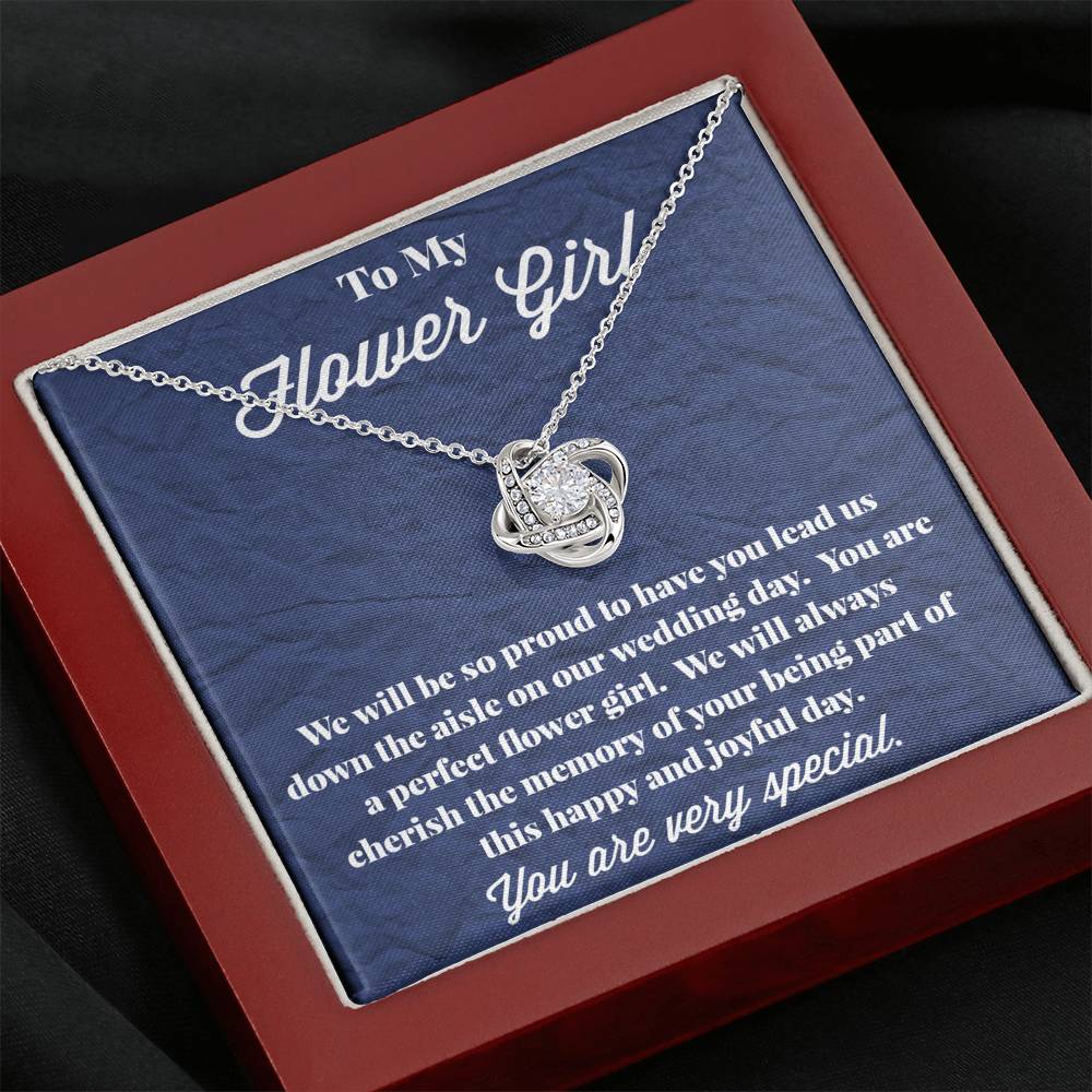 To My Flower Girl Love Knot Necklace