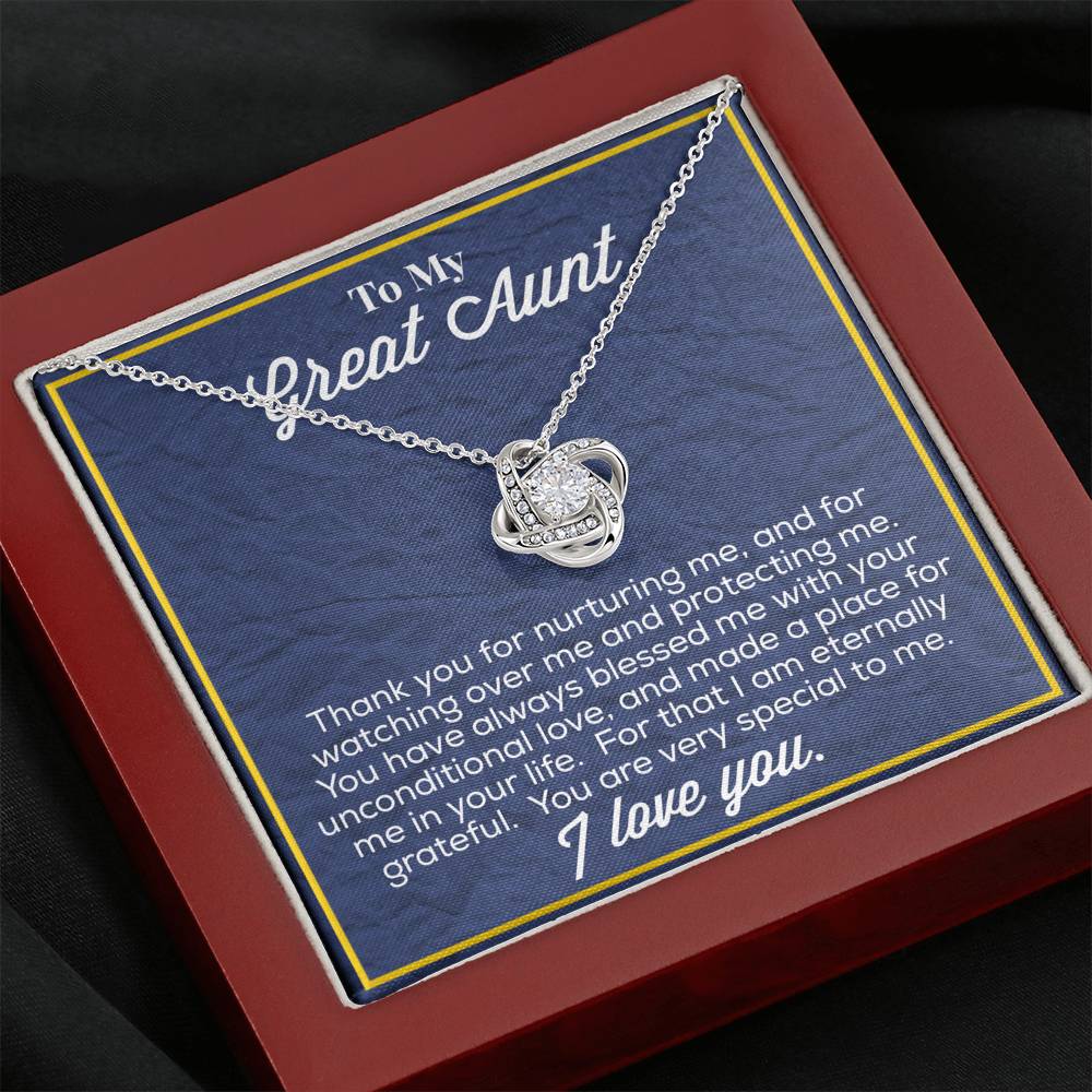 To My Great Aunt Love Knot Necklace
