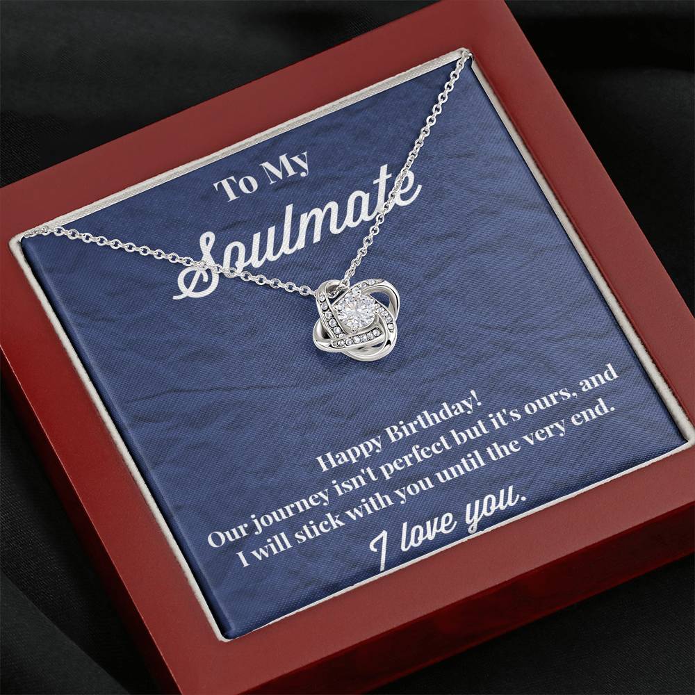 Happy Birthday To My Soulmate Love Knot Necklace - Jewelry for Wife - Necklace for Wife