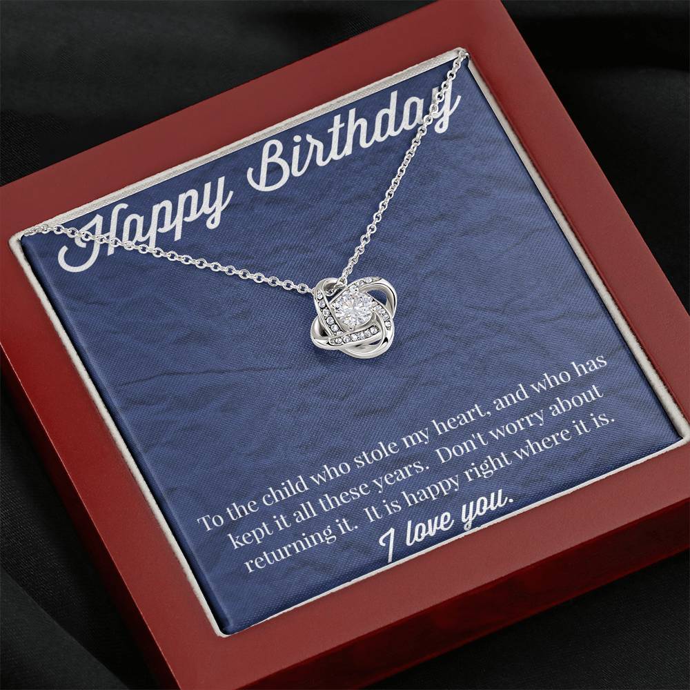 Happy Birthday Love Knot Necklace