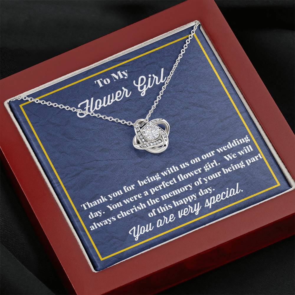 To My Flower Girl Love Knot Necklace