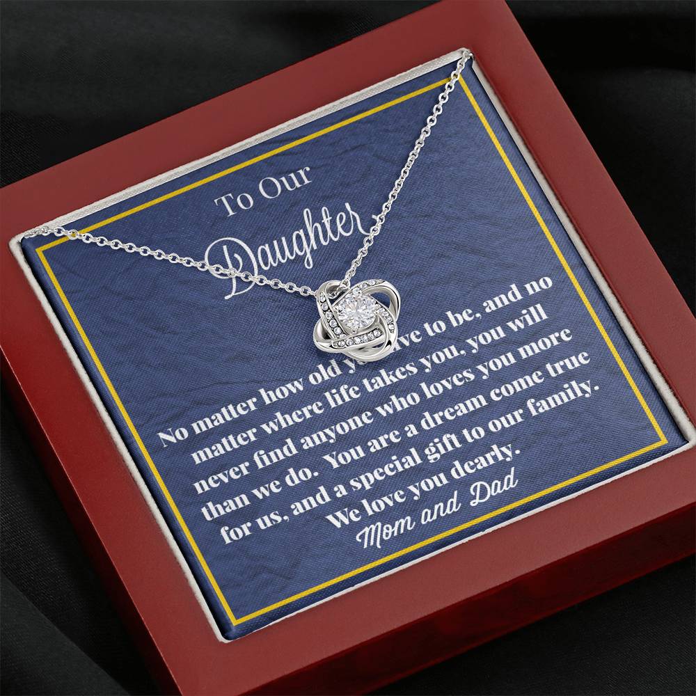To Our Daughter Love Knot Necklace