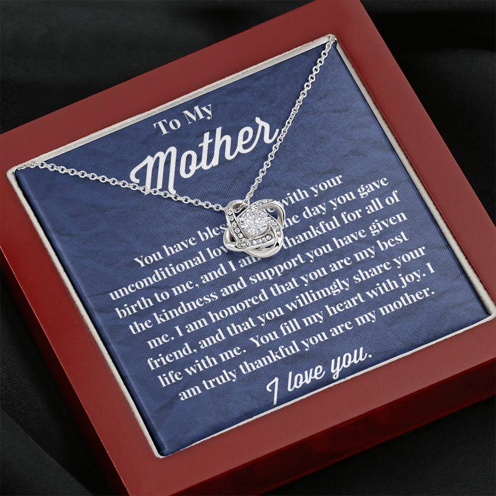To My Mother Love Knot Necklace - Jewelry for Mom - Gift for Mom