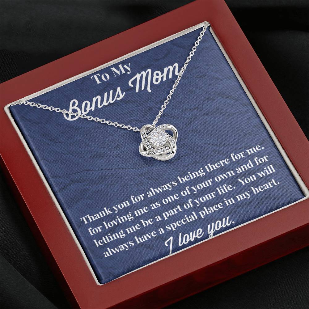 To My Bonus Mom Love Knot Necklace