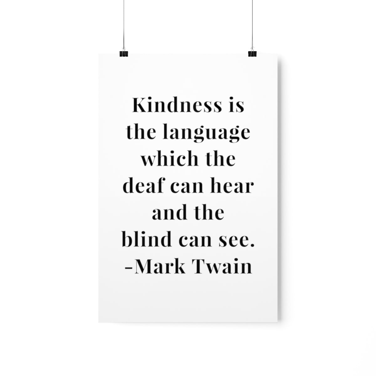 Mark Twain Kindness Quote Premium Matte Vertical Poster