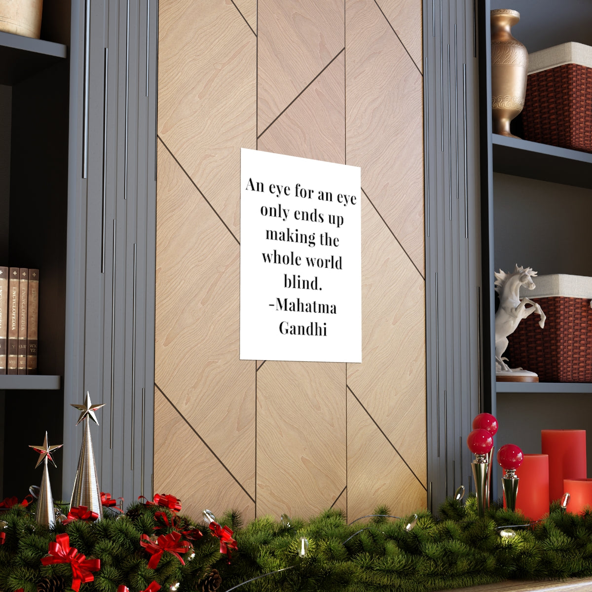 Mahatma Gandhi Quote - An Eye for An Eye - Premium Matte Vertical Poster