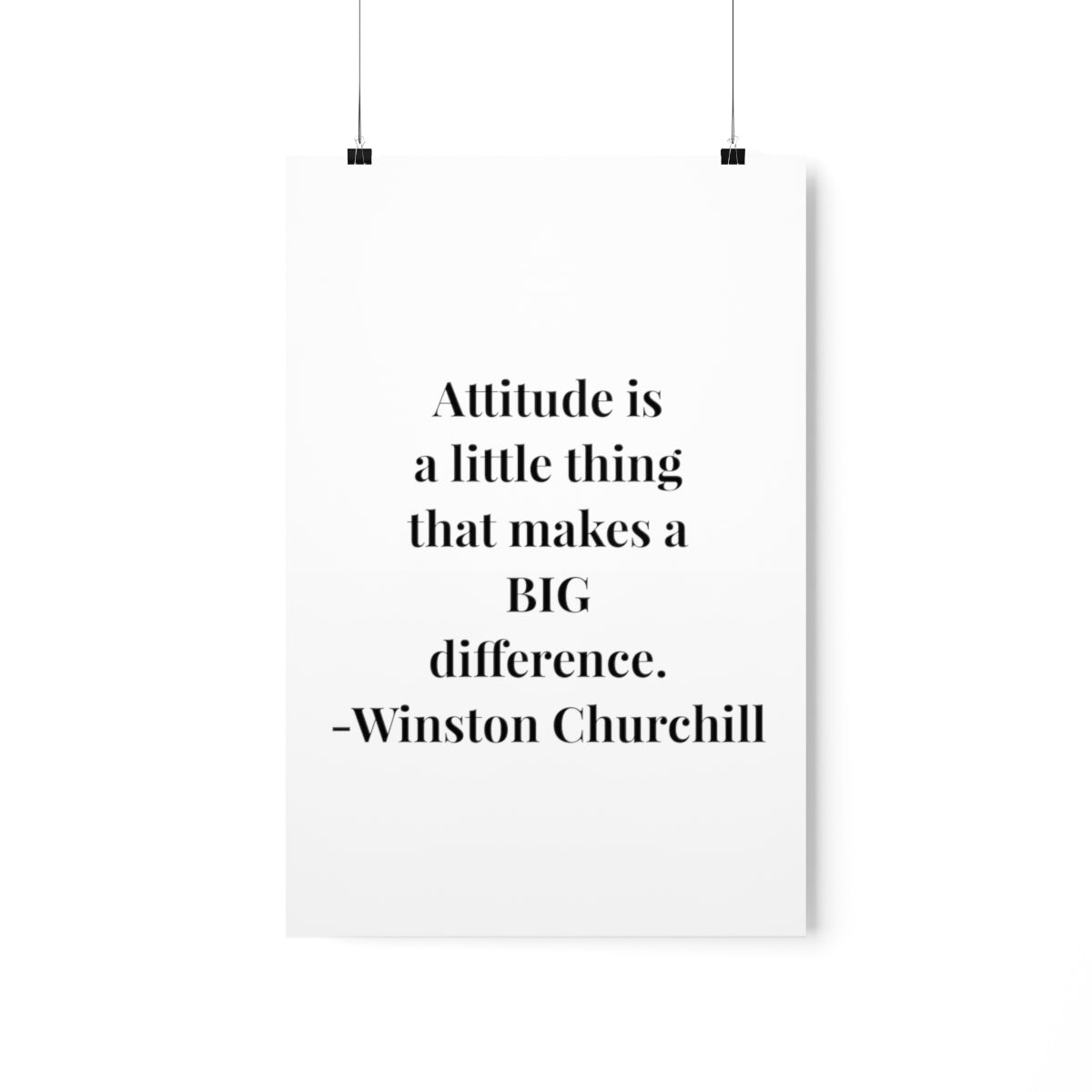 Winston Churchill Attitude Quote Premium Matte Vertical Poster