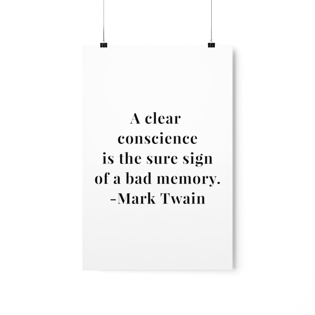Mark Twain A Clear Conscience Quote Premium Matte Vertical Poster