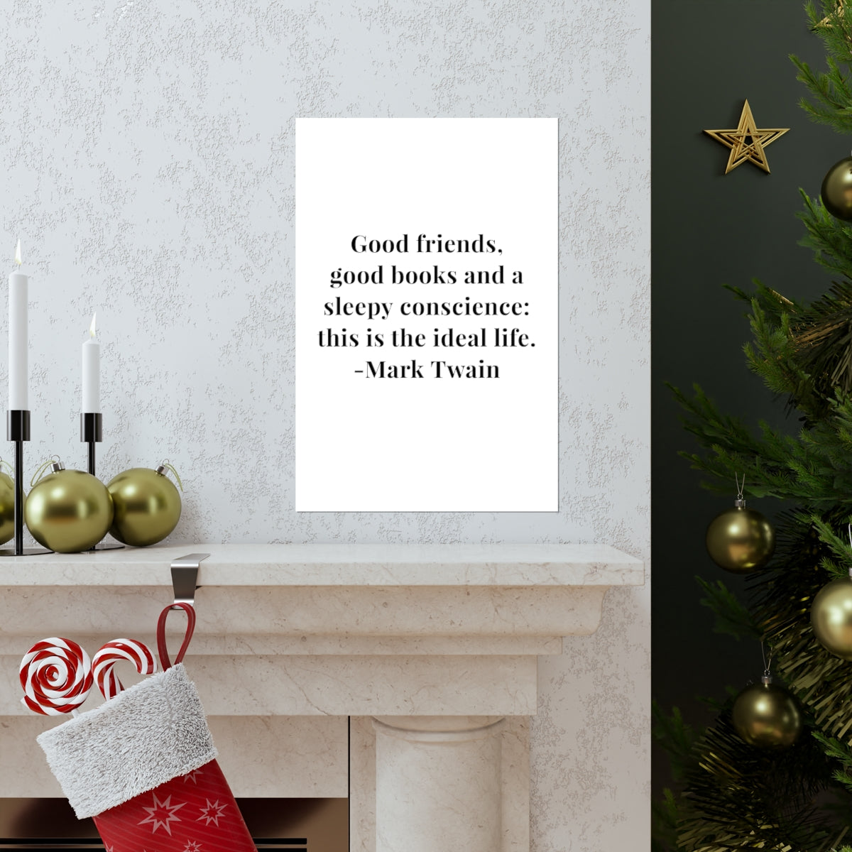 Mark Twain Good Friends Quote Premium Matte Vertical Poster