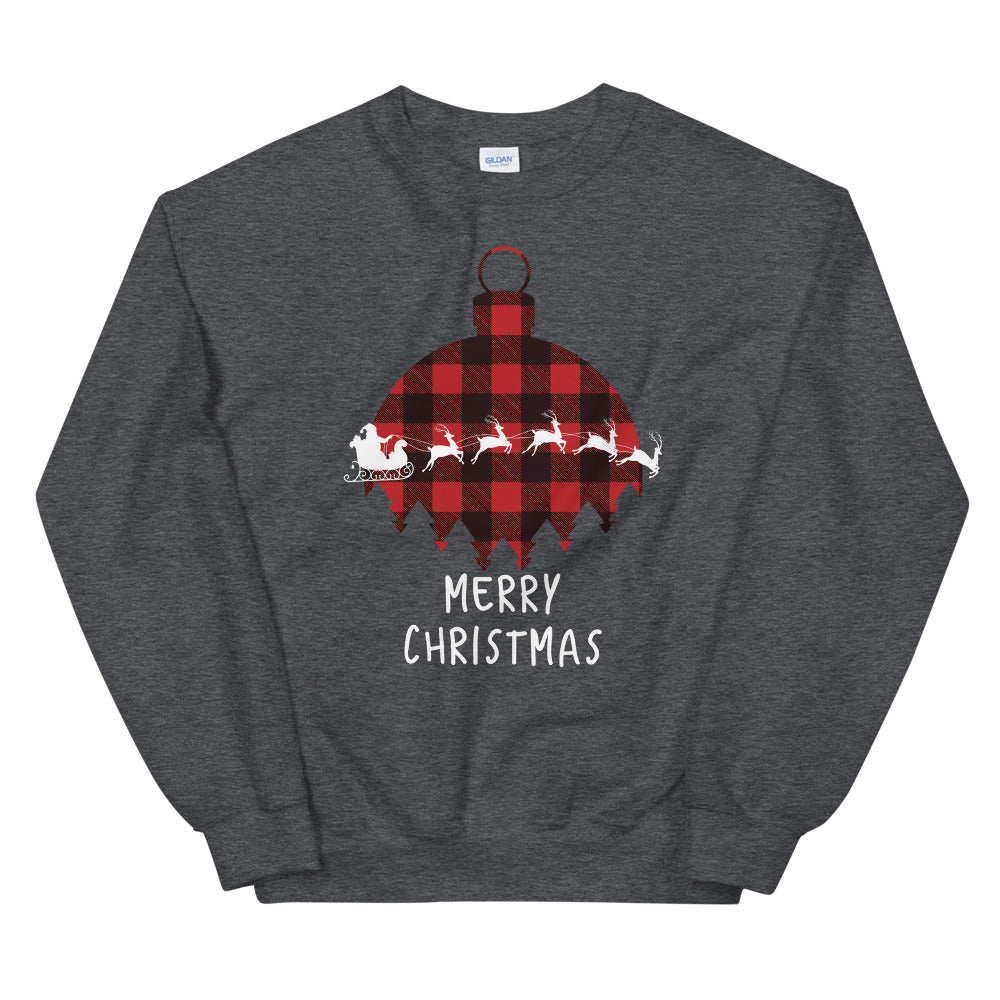 Merry Christmas Sweatshirt - Buffalo Plaid Sweatshirt