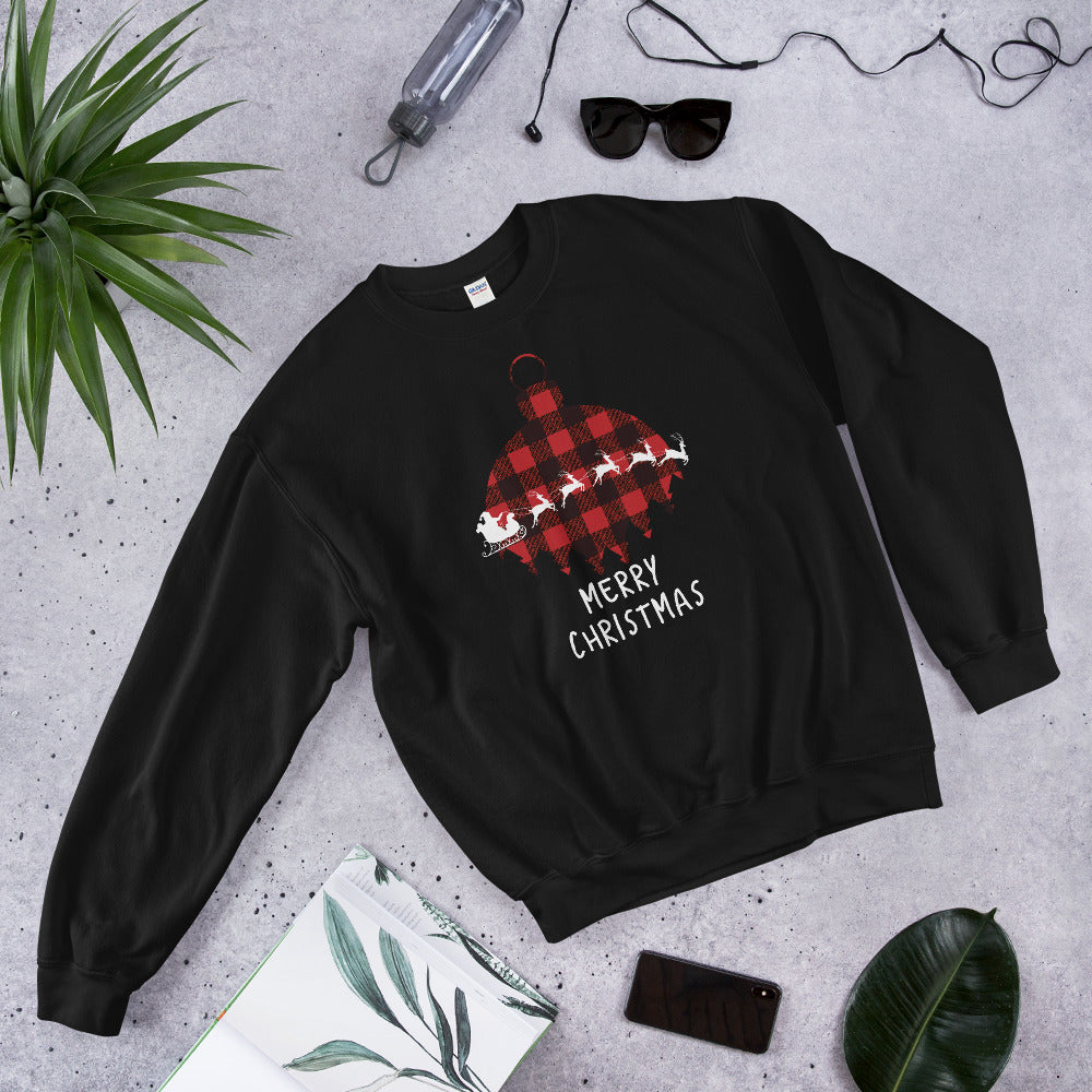 Merry Christmas Sweatshirt - Buffalo Plaid Sweatshirt