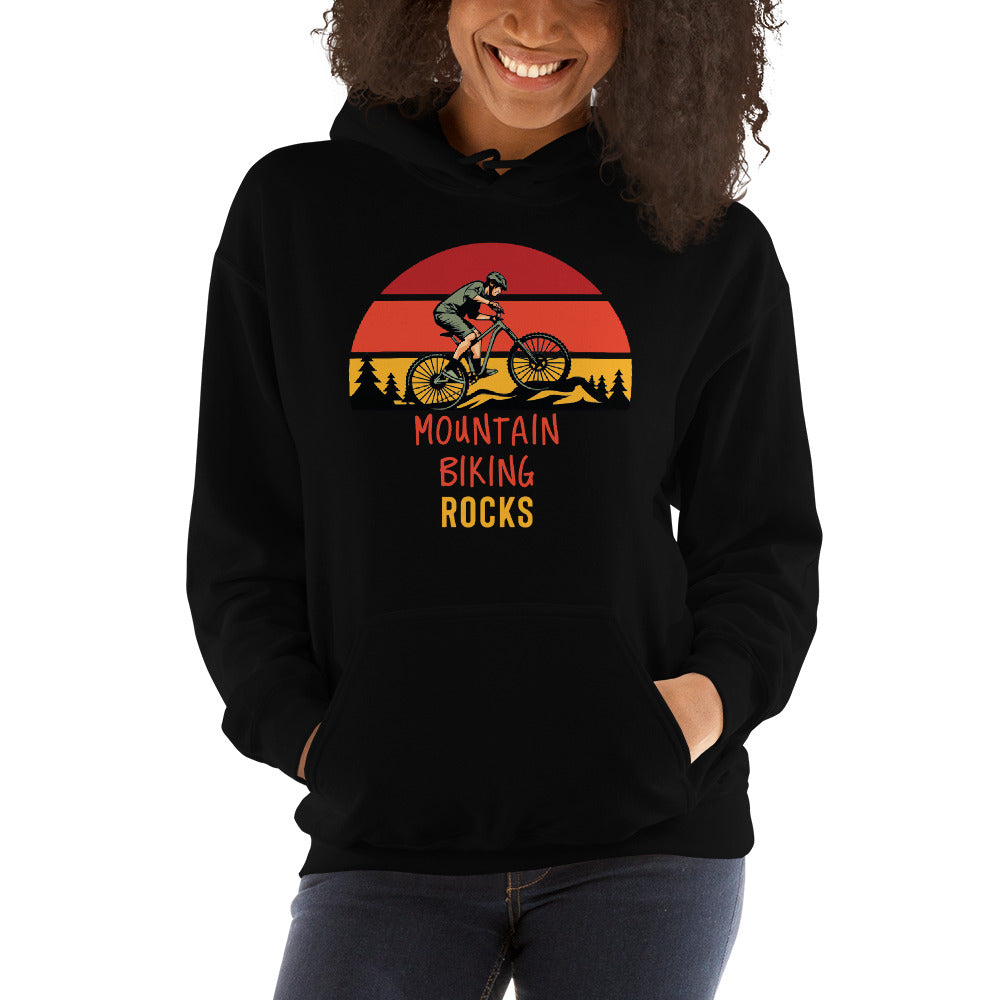 Mountain Biking Rocks Heavy Blend Hoodie - Mountain Biker Gift