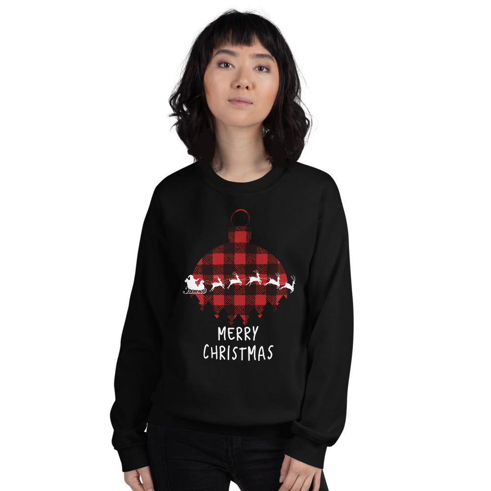 Merry Christmas Sweatshirt - Buffalo Plaid Sweatshirt