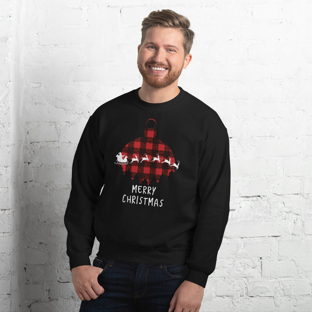 Merry Christmas Sweatshirt - Buffalo Plaid Sweatshirt