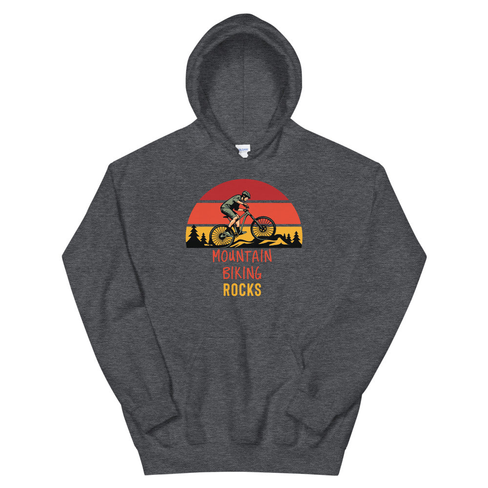 Mountain Biking Rocks Heavy Blend Hoodie - Mountain Biker Gift
