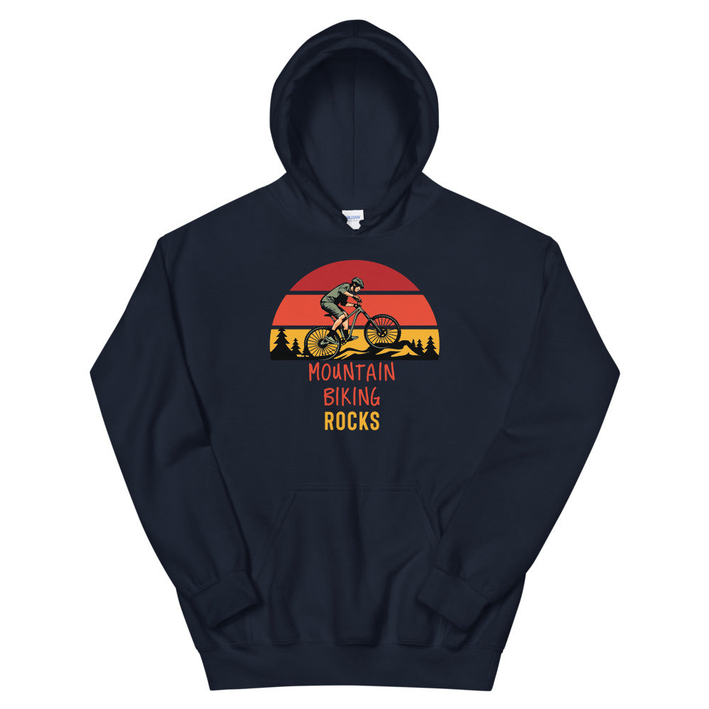 Mountain Biking Rocks Heavy Blend Hoodie - Mountain Biker Gift