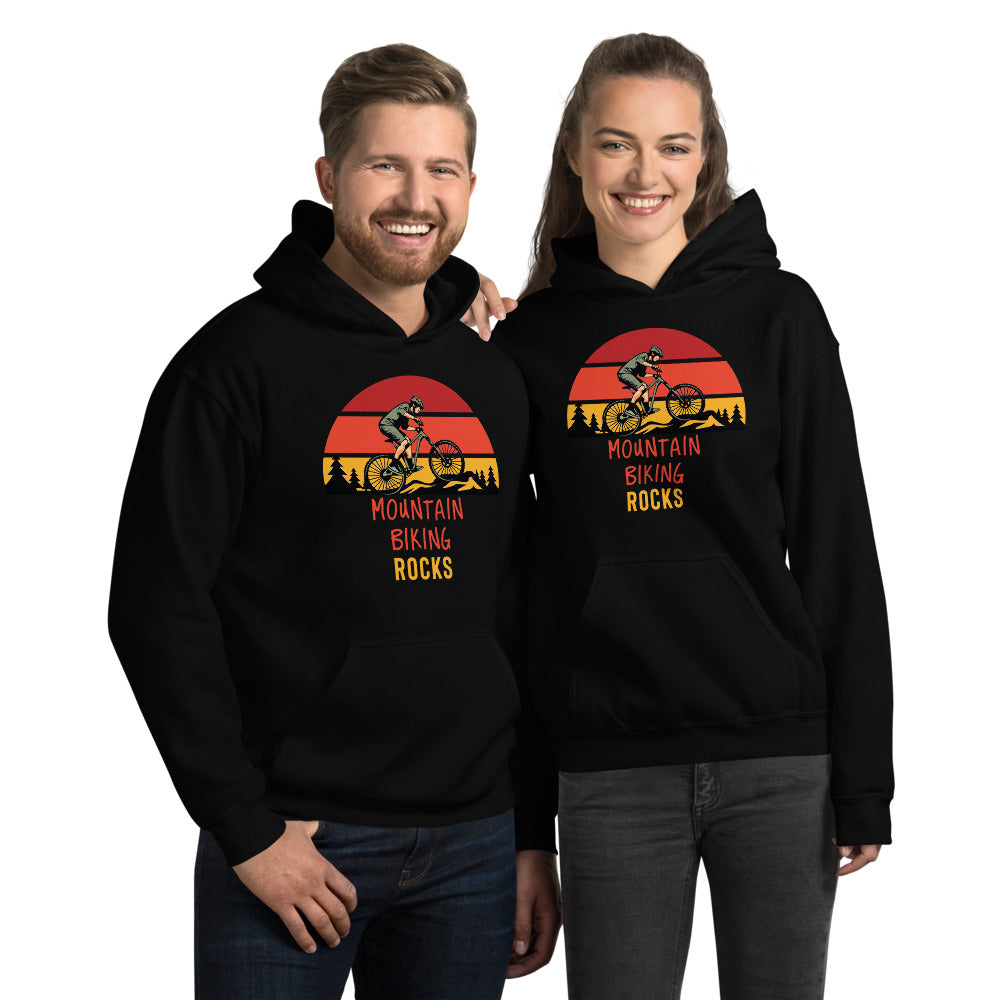 Mountain Biking Rocks Heavy Blend Hoodie - Mountain Biker Gift