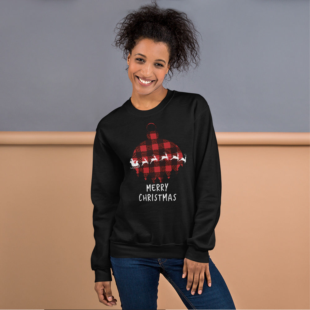 Merry Christmas Sweatshirt - Buffalo Plaid Sweatshirt
