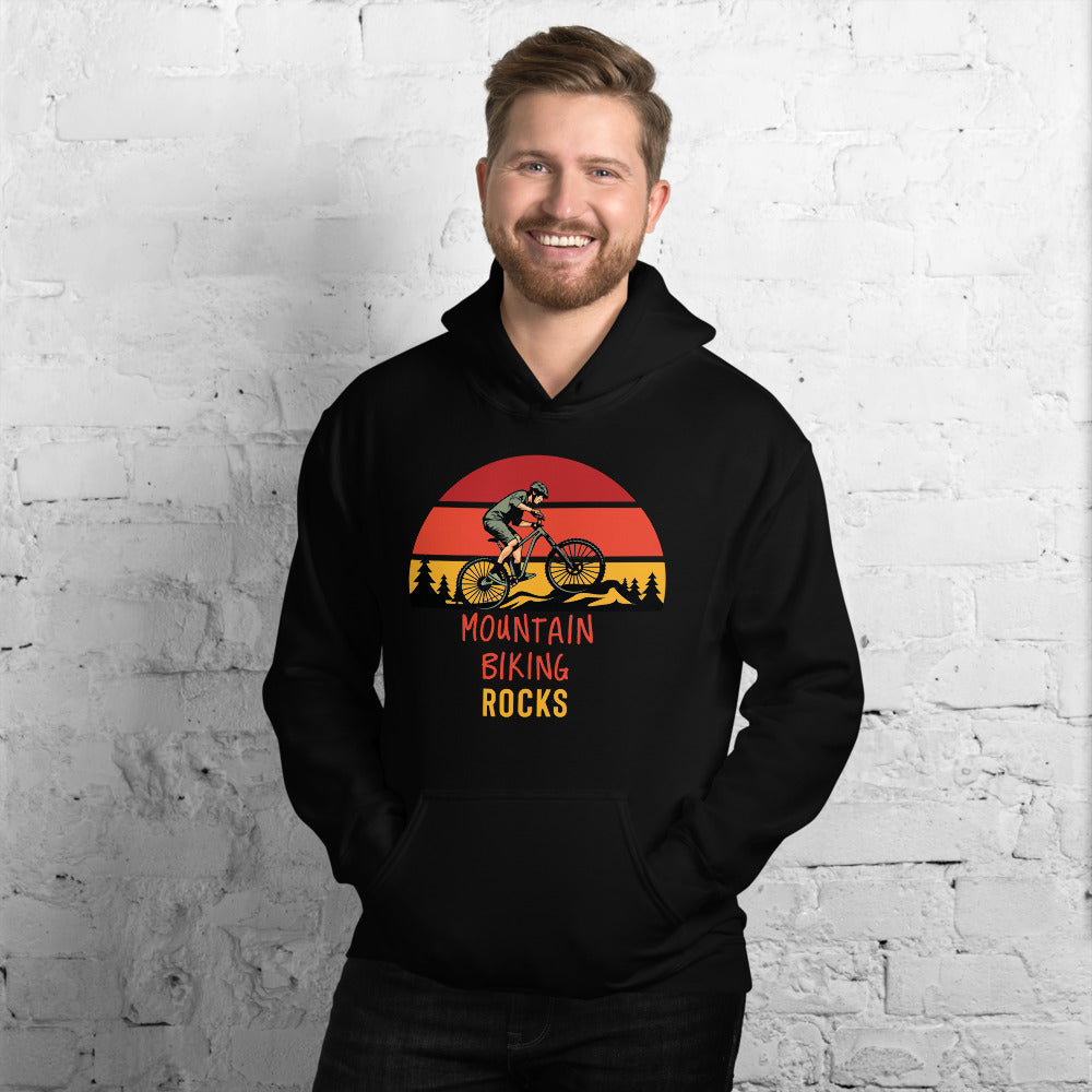 Mountain Biking Rocks Heavy Blend Hoodie - Mountain Biker Gift